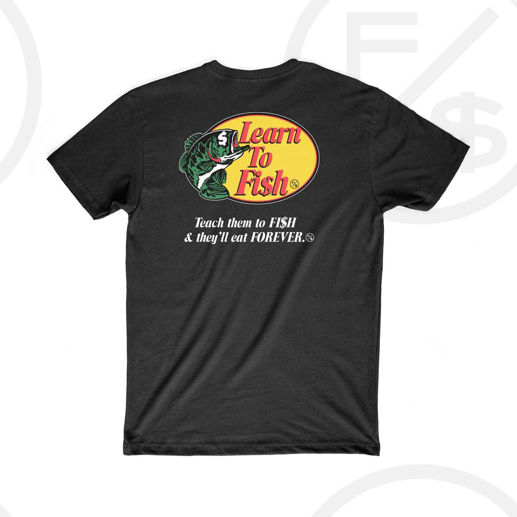 Learn To Fish: Tee (Black)