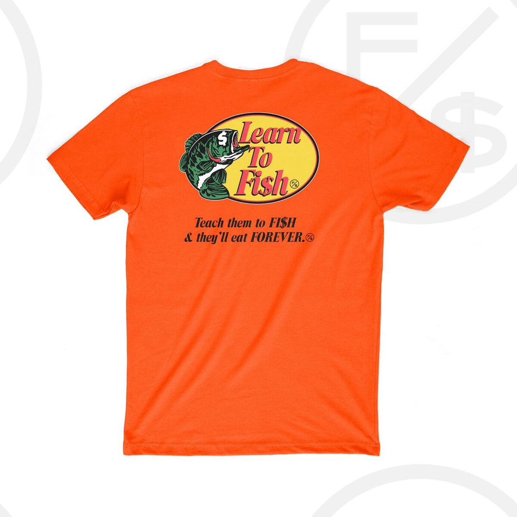 Learn To Fish: Tee (Orange)